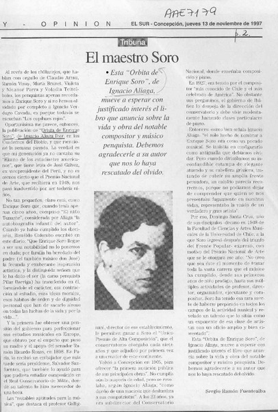 El maestro Soro  [artículo] Sergio Ramón Fuentealba.