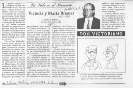 Victoria y Marta Brunet  [artículo] Carlos René Ibacache I.