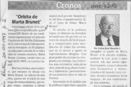 "Orbita de Marta Brunet"  [artículo] Carlos René Ibacache I.
