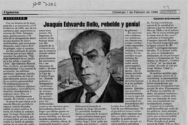 Joaquín Edwards Bello, rebelde y genial