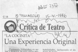 "La cocinita", una experiencia original  [artículo] Carola Oyarzún.