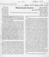 Historia de Curicó  [artículo] Sergio Martínez Baeza.
