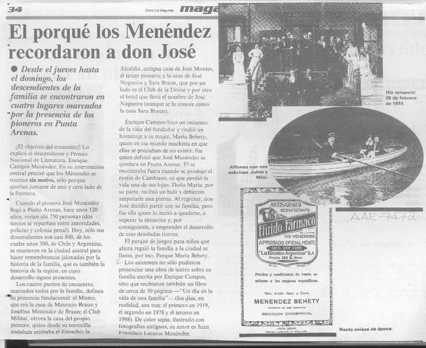 El Porqué los Menéndez recordaron a don José  [artículo].