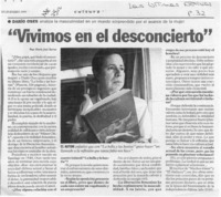 "Vivimos en el desconcierto"  [artículo] María José Barros.