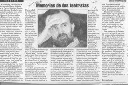 Memorias de dos teatristas  [artículo] Sergio Vodanovic.