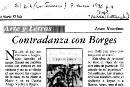 Contradanza con Borges  [artículo] Arturo Volantines.