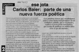 Carlos Baier, parte de una nueva fuerza poética