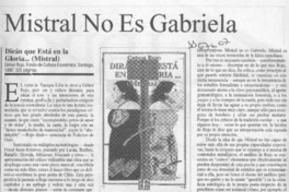 Mistral no es Gabriela  [artículo] Carlos Jorquera.