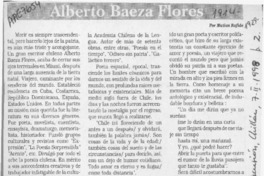 Alberto Baeza Flores  [artículo] Matías Rafide.