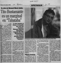 Tito Bustamante es un marginal en "Tabataba"  [artículo] C. O.