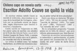 Escritor Adolfo Couve se quitó la vida  [artículo].