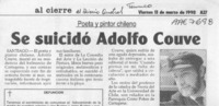 Se suicidó Adolfo Couve  [artículo].