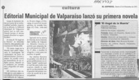 Editorial Municipal de Valparaíso lanzó su primera novela  [artículo] Ennio Moltedo.