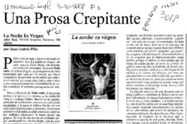 Una prosa crepitante  [artículo] Juan Andrés Piña.