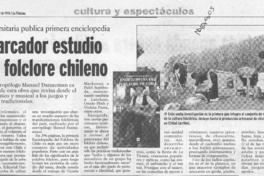 Abarcador estudio del folclore chileno  [artículo].