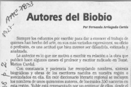 Autores del Biobío  [artículo] Fernando Arriagada Cortés.