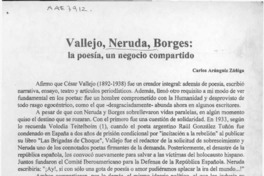 Vallejo, Neruda, Borges  [artículo] Carlos Aránguiz Zúñiga.