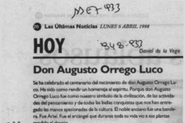 Don Augusto Orrego Luco  [artículo] Daniel de la Vega.