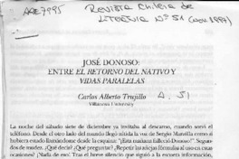 José Donoso, entre el retorno del nativo y vidas paralelas  [artículo] Carlos Alberto Trujillo.
