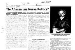 "Se afianza una nueva política"  [artículo] Mario Rodríguez O.