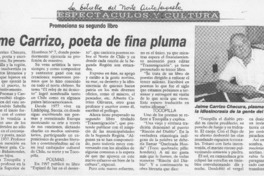 Jaime Carrizo, poeta de fina pluma  [artículo].