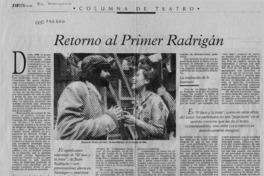 Retorno al primer Radrigán  [artículo] Juan Andrés Piña.