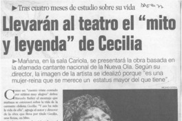 Llevarán al teatro el "mito y leyenda" de Cecilia  [artículo].