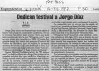Dedican festival a Jorge Díaz  [artículo] R. C. Q.