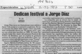 Dedican festival a Jorge Díaz  [artículo] R. C. Q.