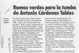 Ramas verdes para la tumba de Antonio Cárdenas Tabies  [artículo] Ana Aranda González.