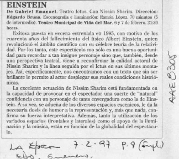 Einstein  [artículo] Eduardo Guerrero.