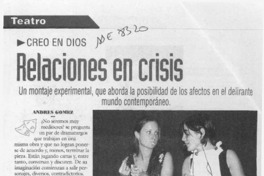Relaciones en crisis  [artículo] Andrés Gómez.