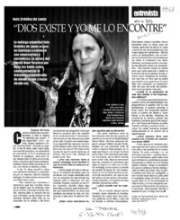 "Dios existe y yo me lo encontré"  [artículo] Eugenia Martínez.