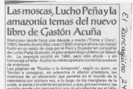 Las Moscas, Lucho Peña y la Amazonía temas del nuevo libro de Gastón Acuña  [artículo].