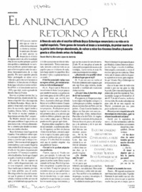 El anunciado retorno a Perú  [artículo].