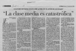 "La clase media es catastrófica"  [artículo] Rocío Lineros.