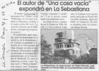 El Autor de "Una casa vacía" expondrá en La Sabastiana  [artículo].