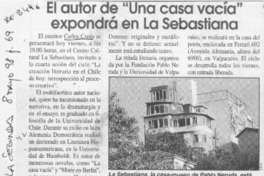 El Autor de "Una casa vacía" expondrá en La Sabastiana  [artículo].