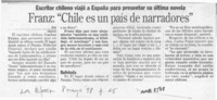 Franz, "Chile es un país de narradores"  [artículo].