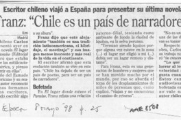 Franz, "Chile es un país de narradores"  [artículo].
