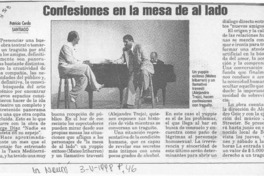 Confesiones en la mesa de al lado  [artículo] Patricia Cerda.