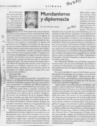 Mundanismo y diplomacia  [artículo] Luis Sánchez Latorre.
