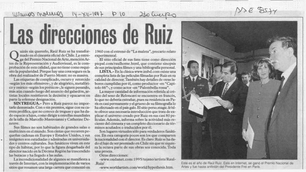 Las Direcciones de Ruiz  [artículo].