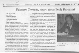 Delirium Tremens, nueva creación de Barattini  [artículo].