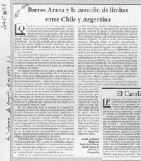 Barros Arana y la cuestión de límites entre Chile y Argentina  [artículo] Zenón Jorquera Figueroa.