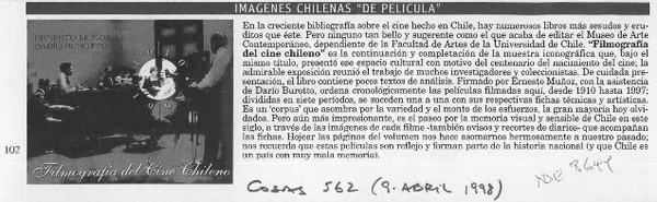 Imágenes chilenas "de película"  [artículo].