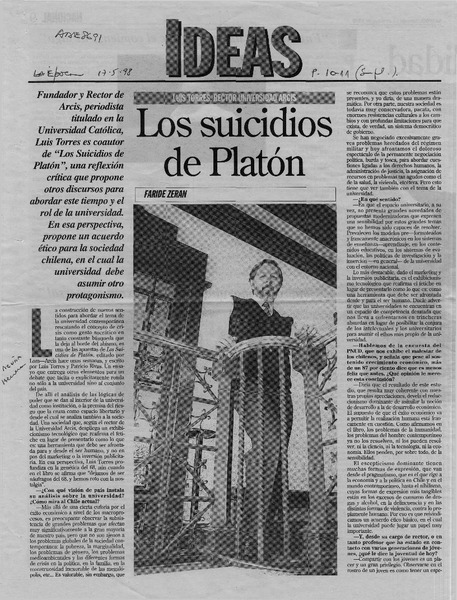 Los suicidios de Platón  [artículo] Faride Zerán.