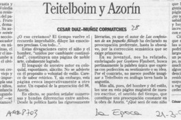 Teitelboim y Azorín  [artículo] César Díaz-Muñoz Cormatches.