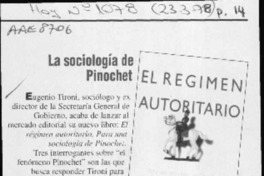 La Sociología de Pinochet  [artículo].