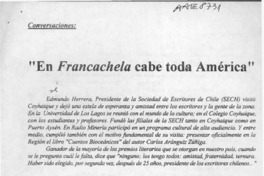 "En Francachela cabe toda América"  [artículo].